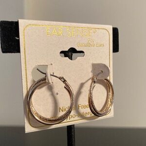 Gold and Silver Twist Hoop Earrings